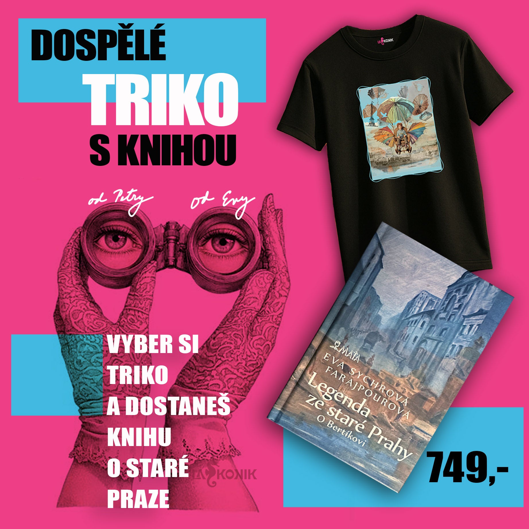 Dárkový balíček - dětské triko s knihou