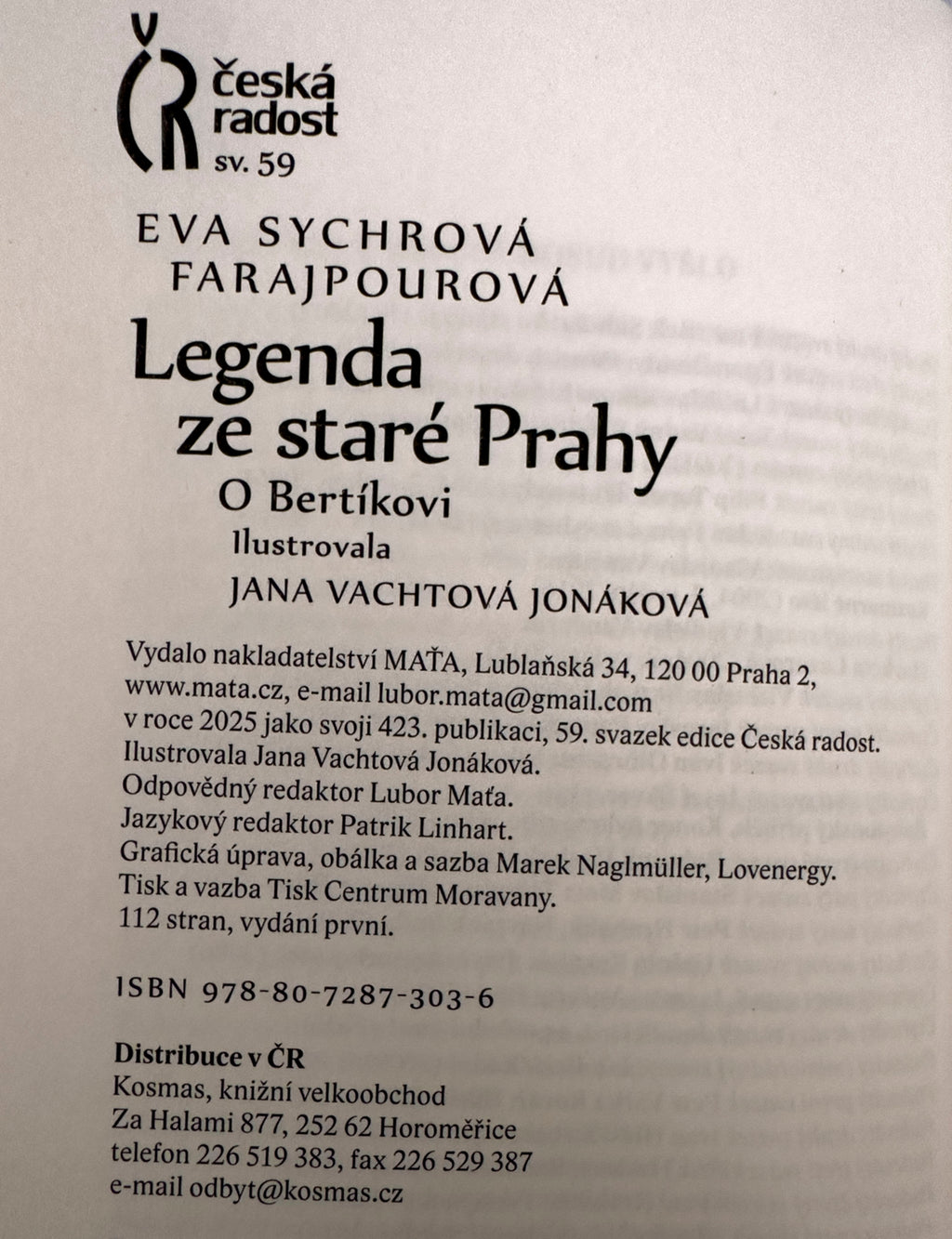 Kniha Legenda ze staré Prahy / O Bertíkovi