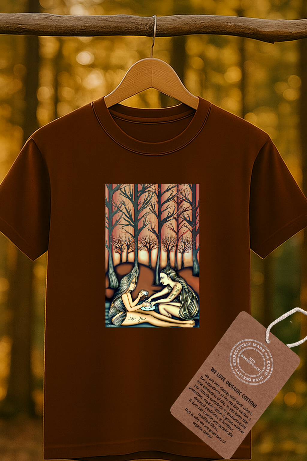 Les - Ritual - I see you / BIO&FAIR trade tričko dámské/hnědé