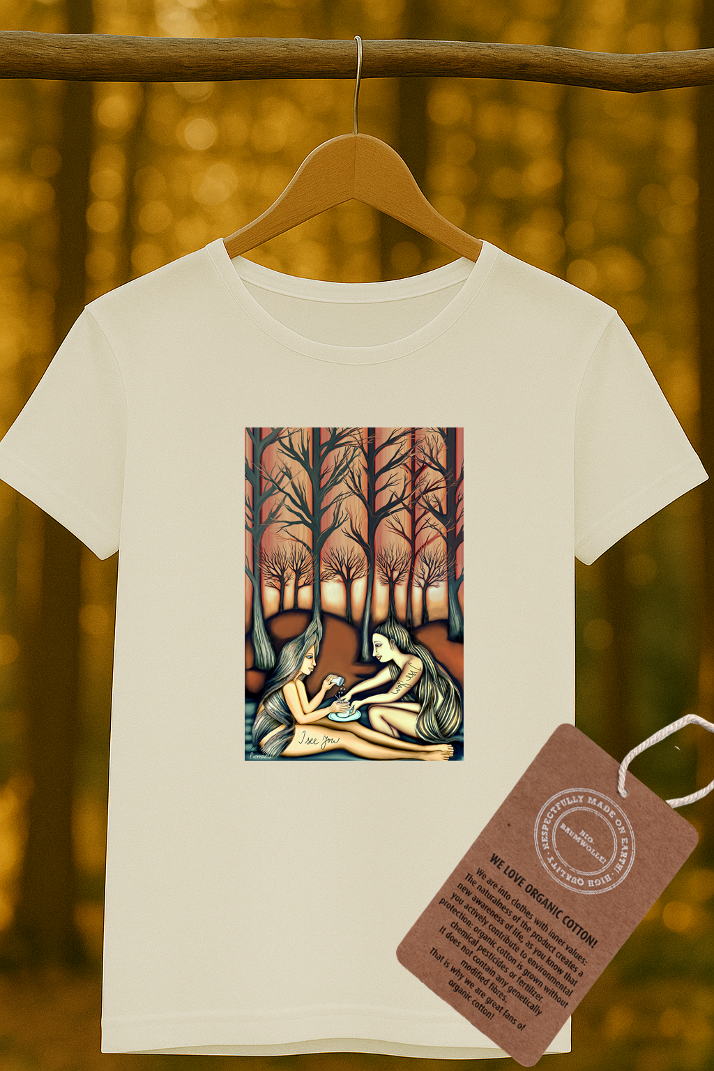 Les - Ritual - I see you / BIO&FAIR trade tričko dámské/světlá natural
