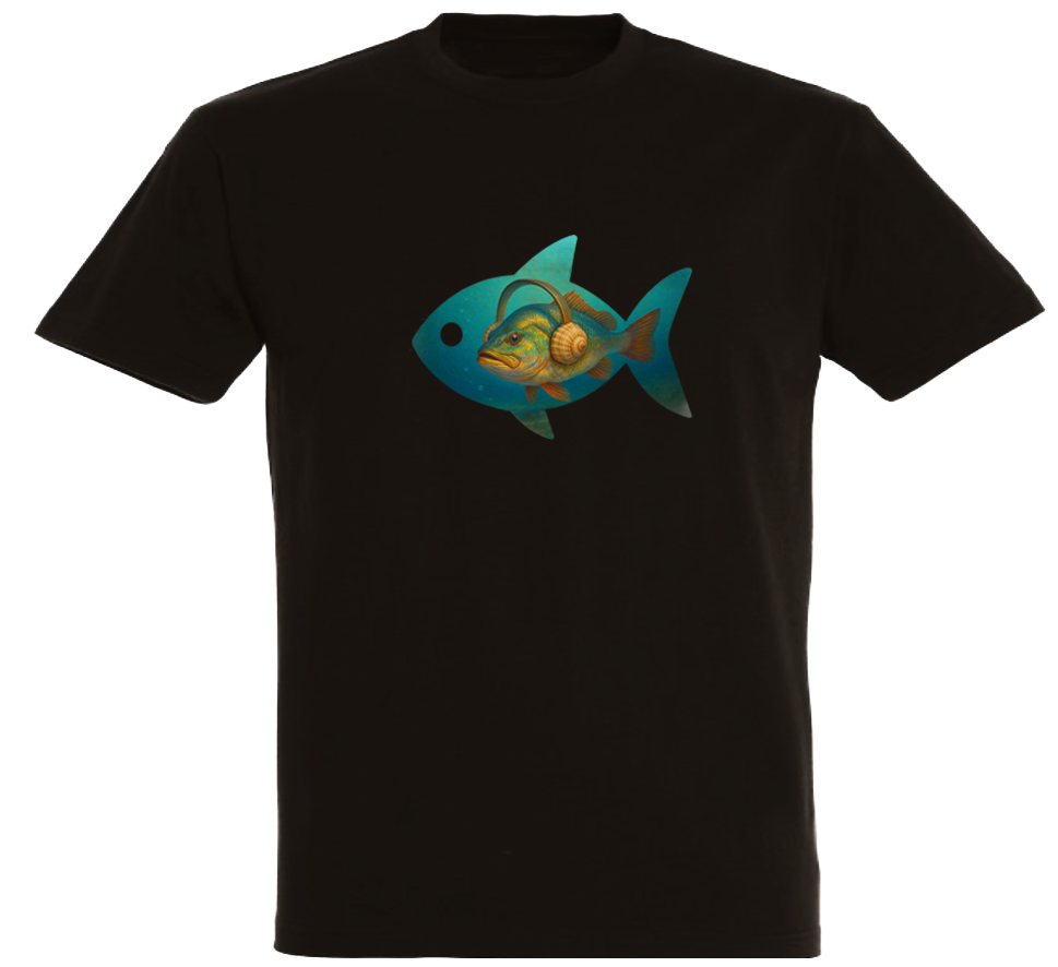 Ryba - Ryba se sluchátky/ Premium pánské černé