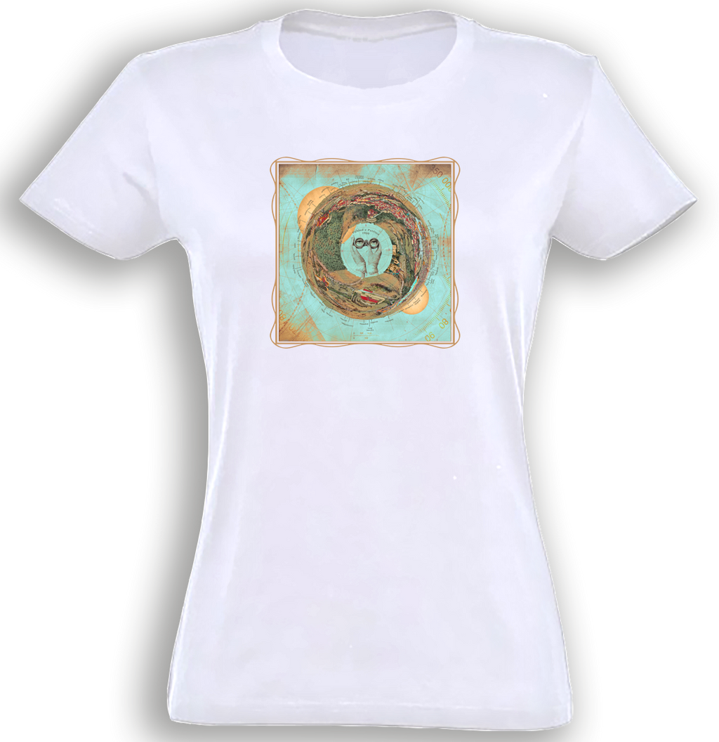 Petřín 1900 - mapa modrá / Premium tričko dámské/bílé