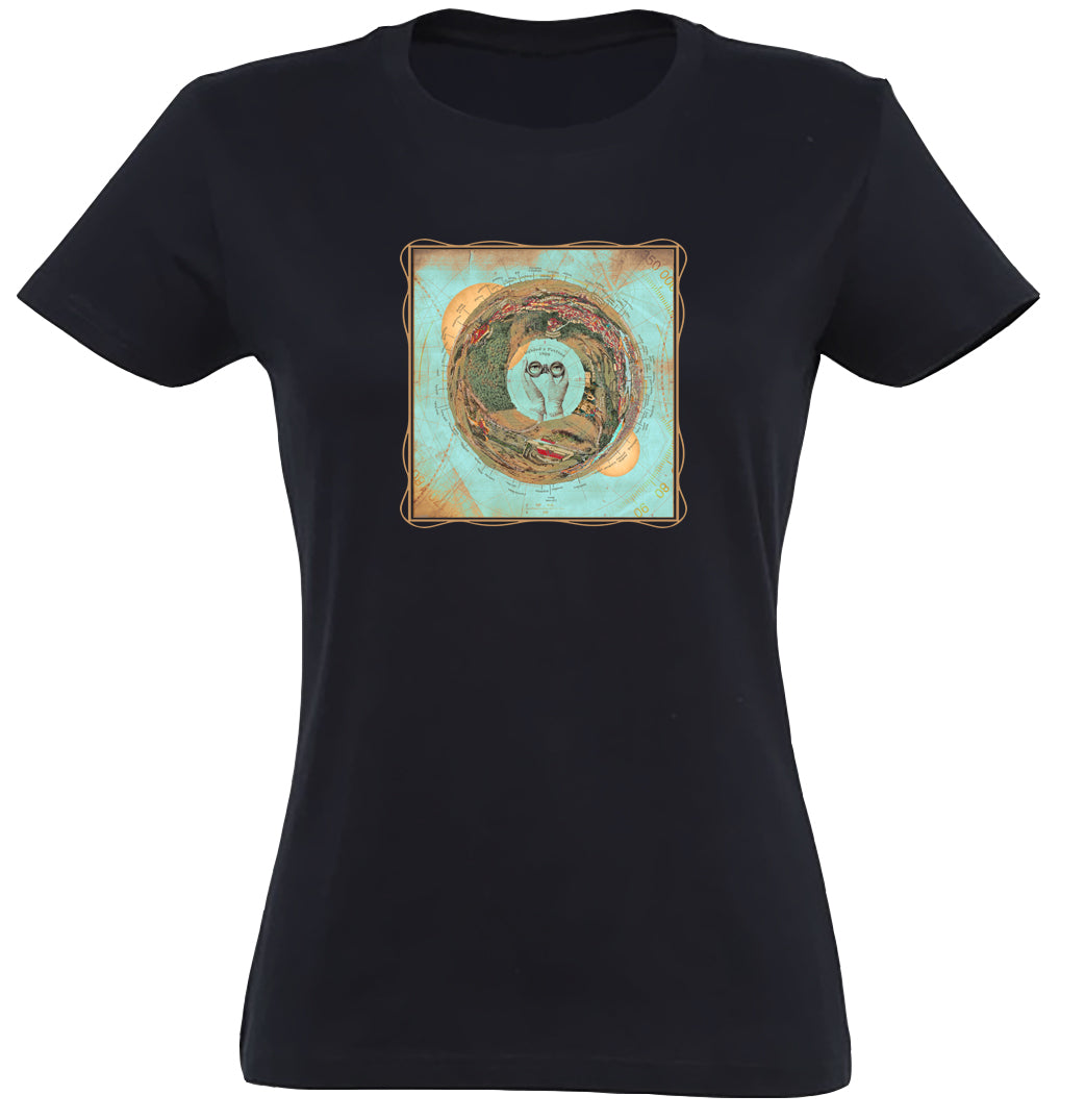 Petřín 1900 - mapa modrá / Premium tričko dámské/černé