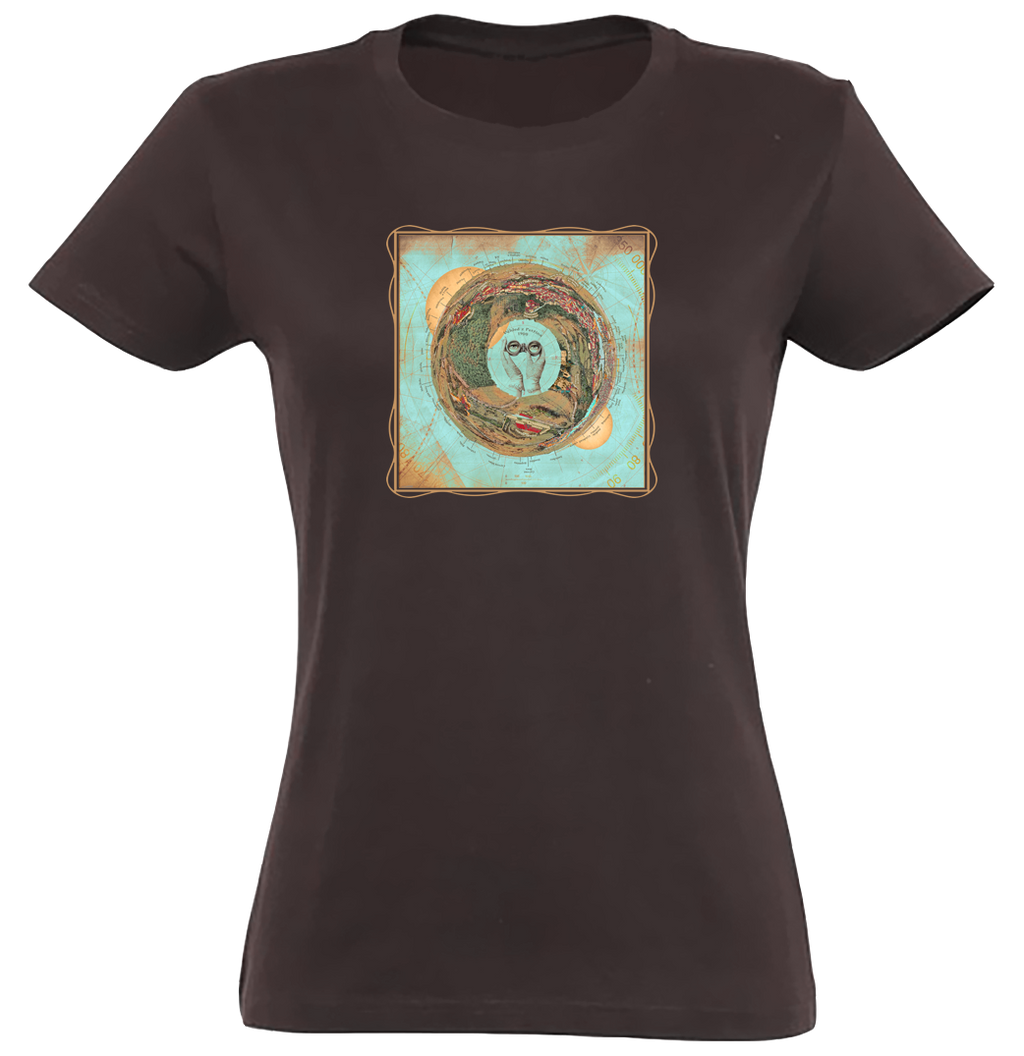 Petřín 1900 - mapa modrá / Premium tričko dámské/čokoládová