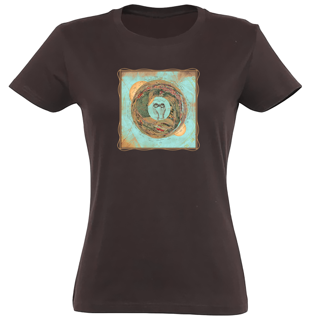 Petřín 1900 - mapa modrá / Premium tričko dámské/čokoládová