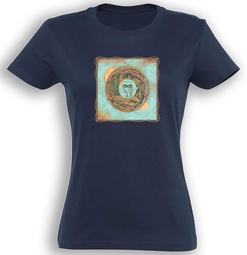 Petřín 1900 - mapa modrá / Premium tričko dámské/denim