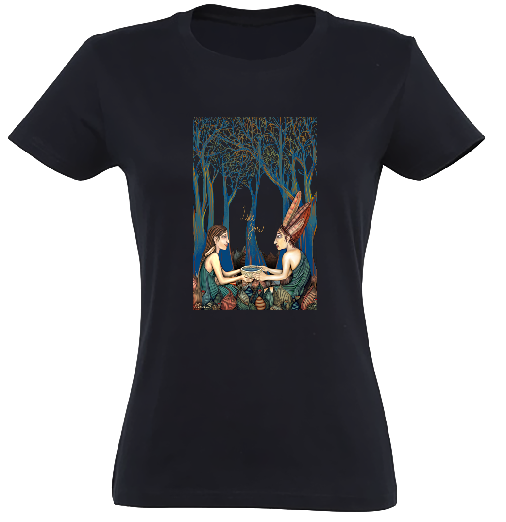 Les - Psychedelic - I see you / Premium tričko dámské/černé